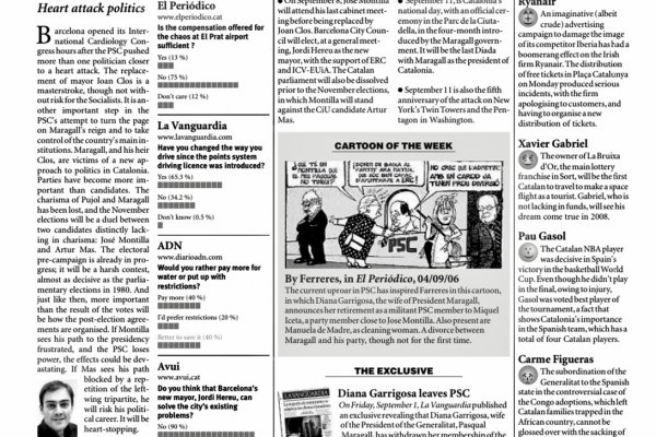 CATALONIA TODAY, September 7, 2006 | Heart attack politics
