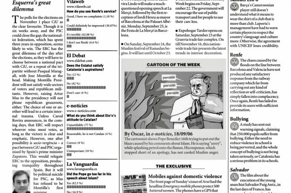 CATALONIA TODAY  | September 21, 2006 | Esquerra's great dilemma