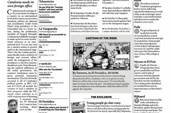 CATALONIA TODAY | October 26, 2006 | Catalonia needs its own foreign office