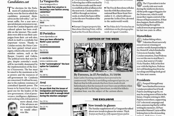 CATALONIA TODAY | November 2, 2006 | Candidates.cat