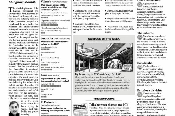 CATALONIA TODAY | November 16, 2006 | Maligning Montilla