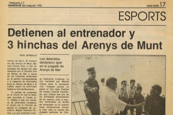 Pàgina de la secció d'Esports de Mar Diari