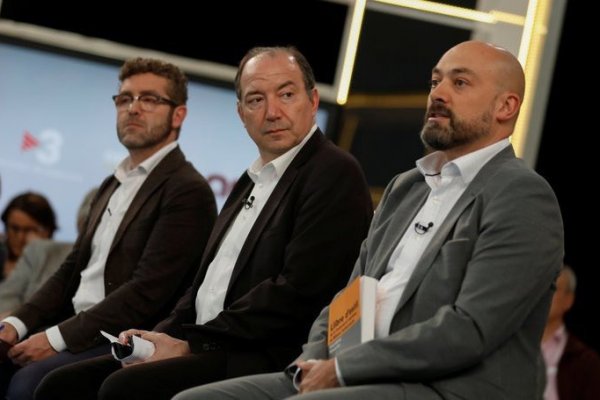 Roda de premsa dels directors d'ACN, TV3 i Catalunya Ràdio el 25 d'octubre de 2017.